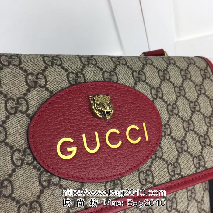 GUCCI古馳原單 新款專櫃品質原單貨實物實拍495654 啡pvc紅皮高仿郵差包 HY1207